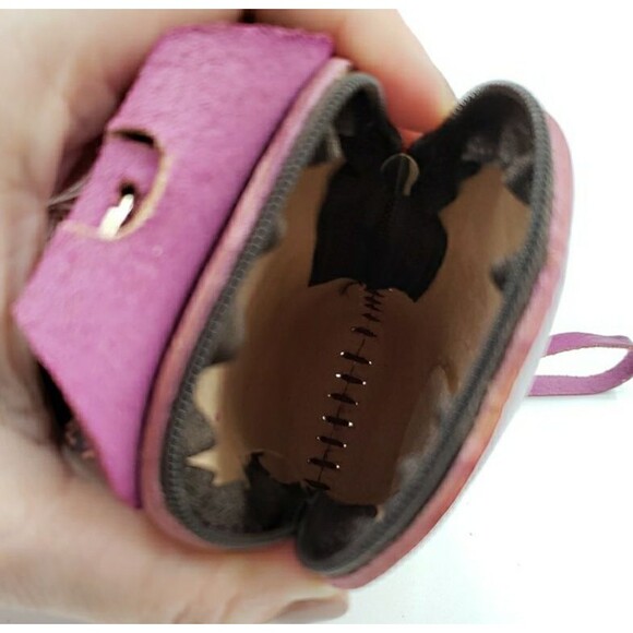 Sugar Skull Leather Wristlet Small Purple Coin Purse Keychain Calavera Wallet - Picture 11 of 16